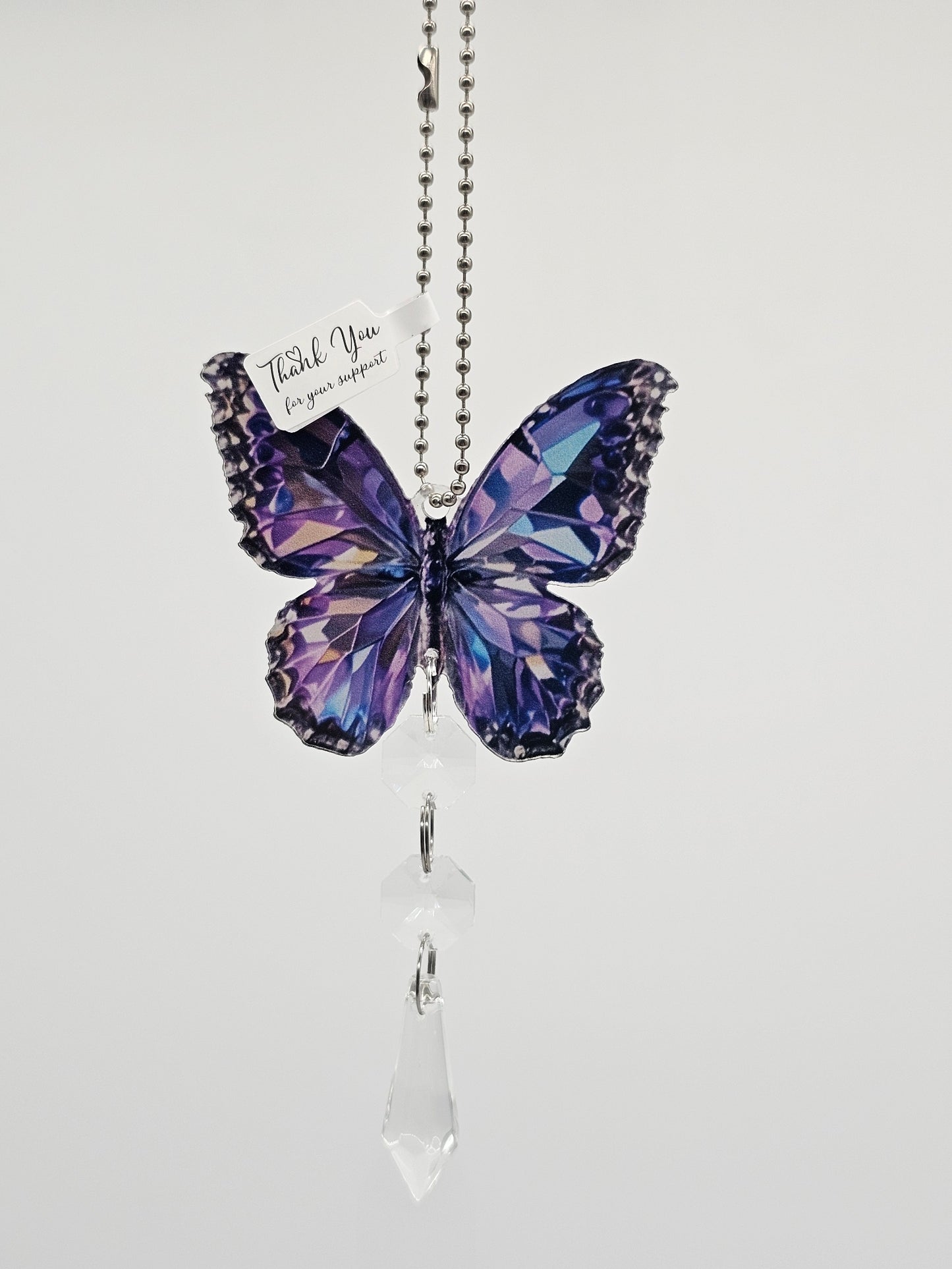 Sparkling Purple Butterfly Acrylic 2D Flat