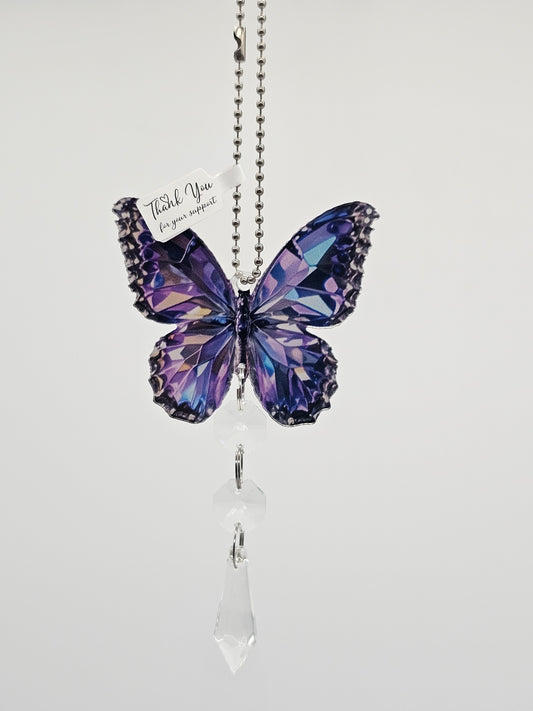 Sparkling Purple Butterfly Acrylic 2D Flat