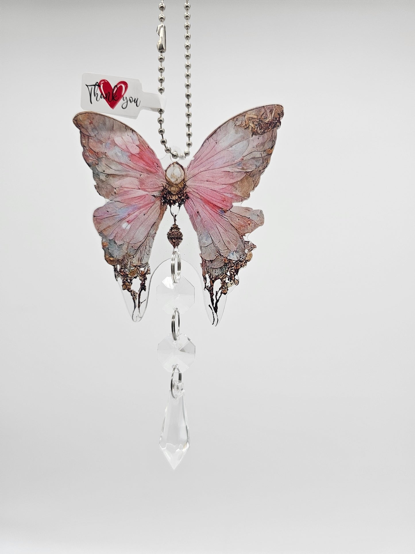 Acrylic Elegant 2D Pink Butterfly