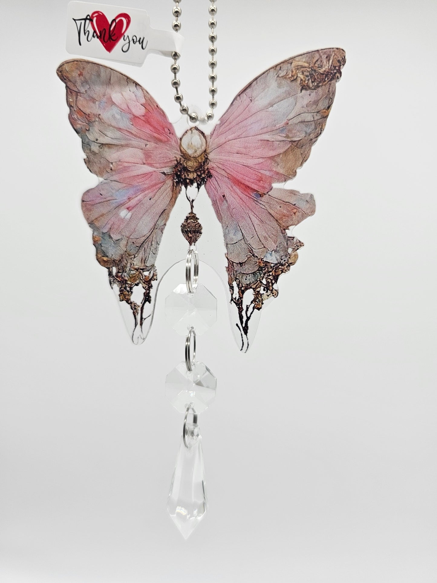 Acrylic Elegant 2D Pink Butterfly