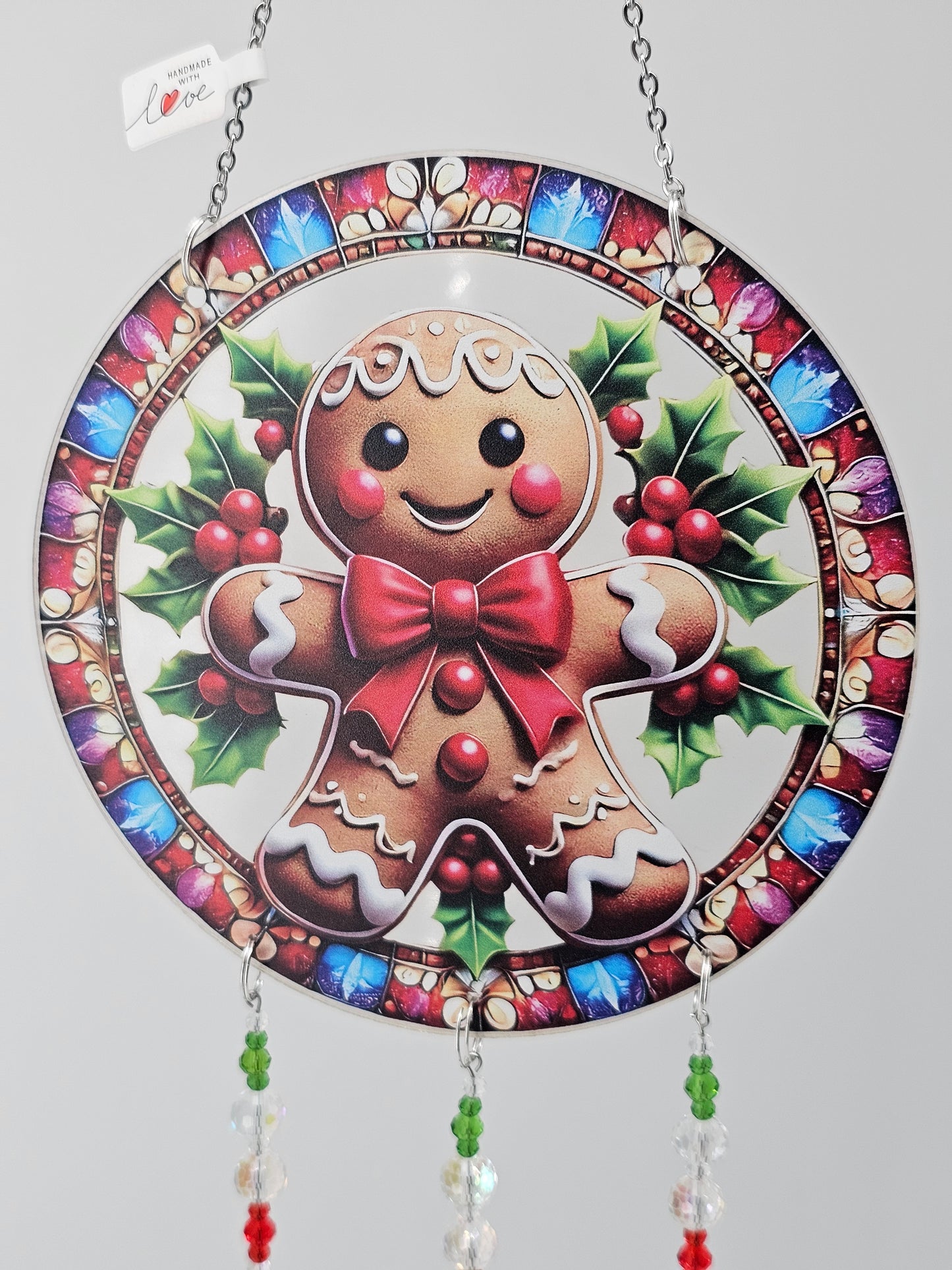 Acrylic Gingerbread man Suncatcher