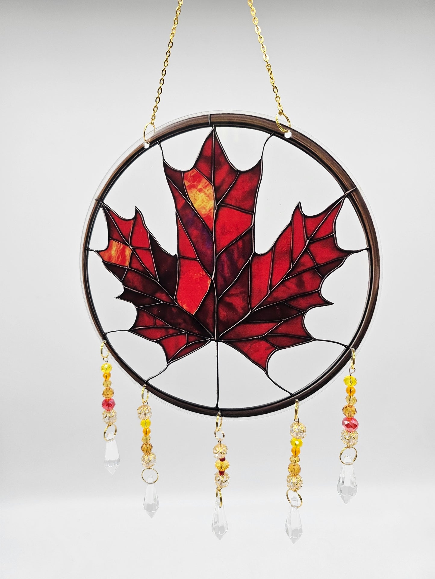 Round Maple Leaf Suncatcher