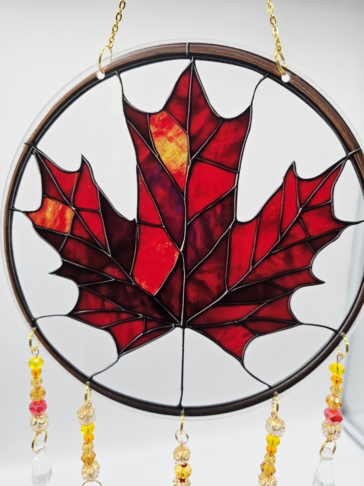 Round Maple Leaf Suncatcher