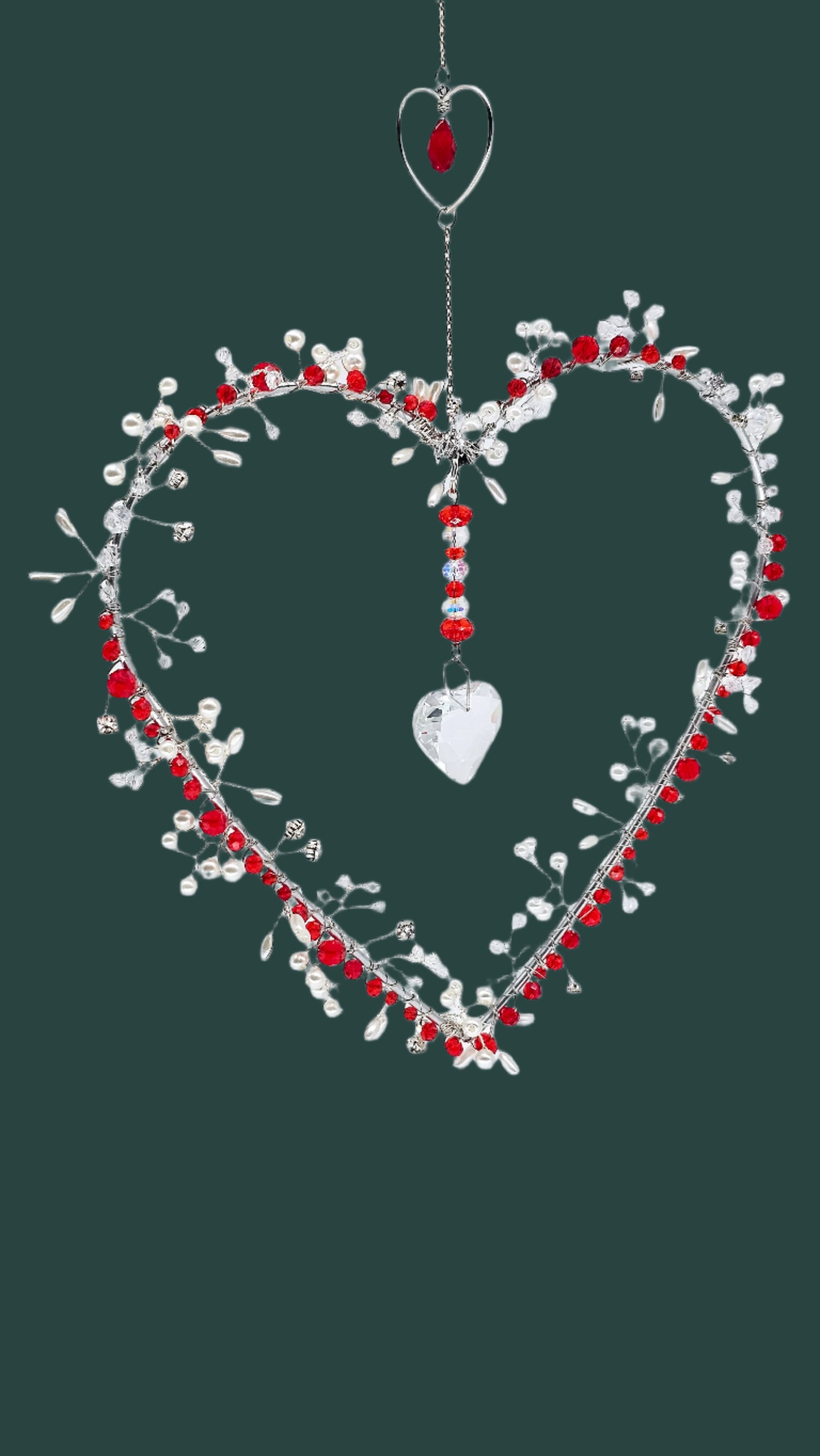 Pearl and Gem Embellished Heart