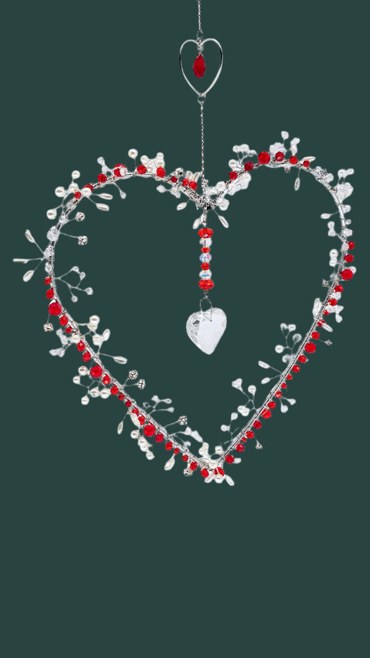 Pearl and Gem Embellished Heart