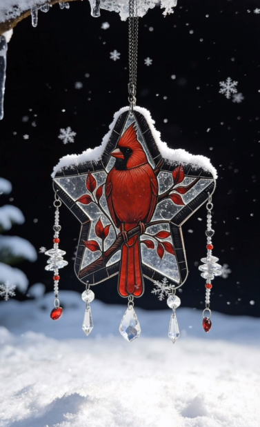 Vibrant Red Cardinal Suncatcher