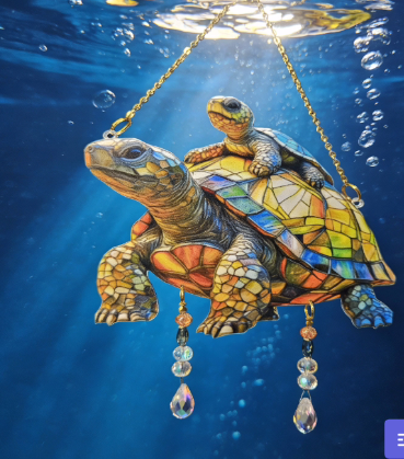 Vibrant Sea Turtle SunCatcher