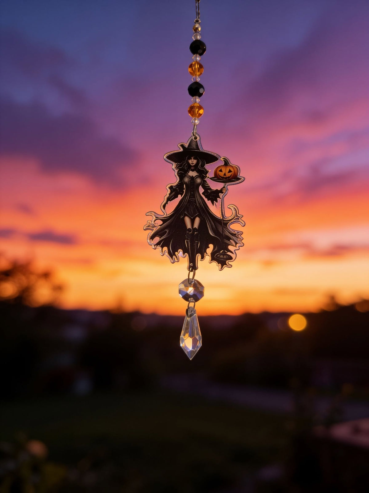 🎃🧙‍♀️ Witchy Halloween Rearview Mirror Accessory! 🕸️✨